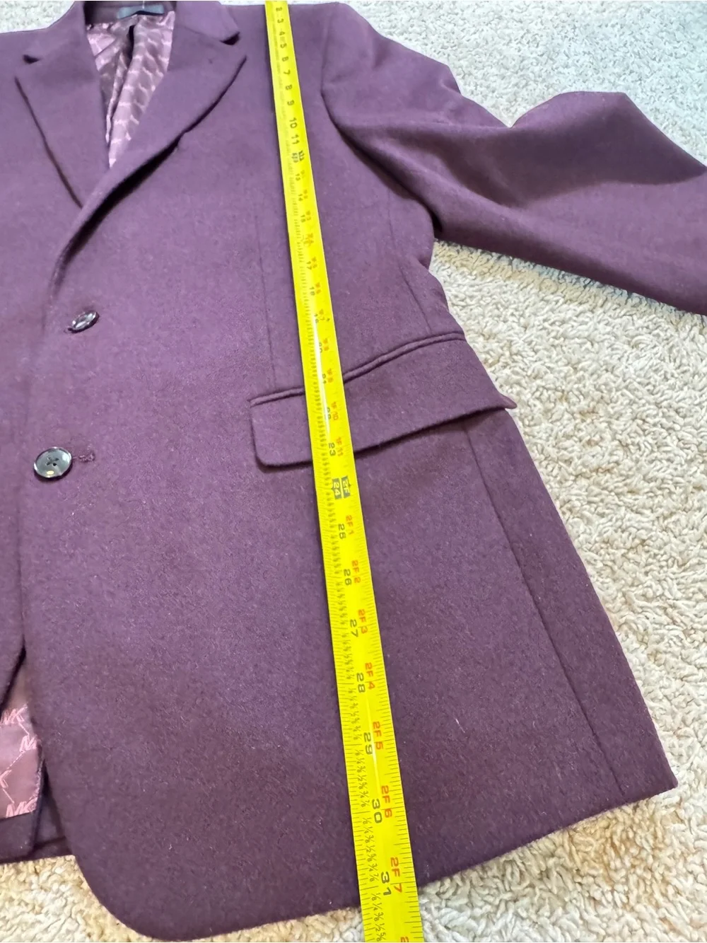 Michael Kors Men's Plum Wool Silk Cashmere Blazer /Sport Coats Size 42L